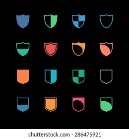 shield safe defense icon set