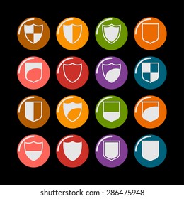 shield safe defense icon set