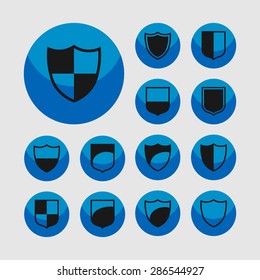 shield safe defense icon set