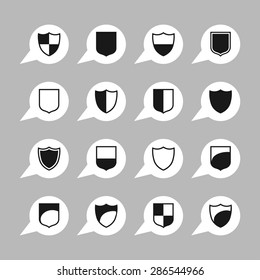shield safe defense icon set