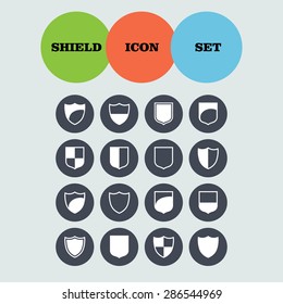 shield safe defense icon set