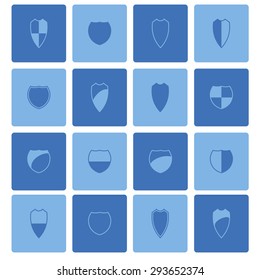shield safe defense icon set