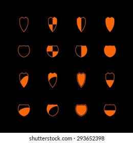 shield safe defense icon set