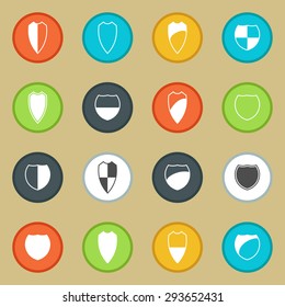 shield safe defense icon set