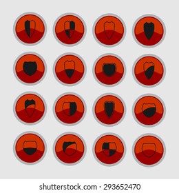 shield safe defense icon set