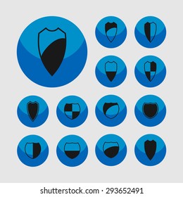 shield safe defense icon set