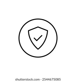 Escudo Seguro Protección de Seguridad Check Tick Simple Minimalista Icon Logo Vector EPS PNG Transparente Sin Fondo Clip Arte 