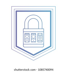 shield of safe secure padlock with password