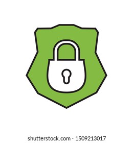 shield with safe secure padlock vector illustration