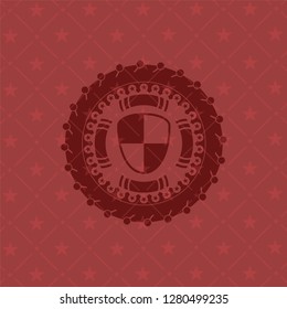 shield, safety icon inside badge with red background