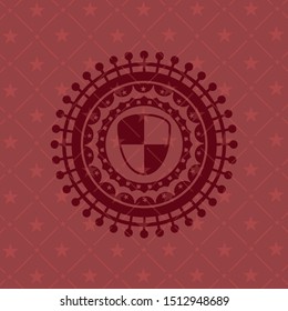shield, safety icon inside badge with red background