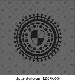 shield, safety icon inside black emblem