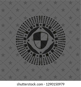 shield, safety icon inside black emblem. Vintage.