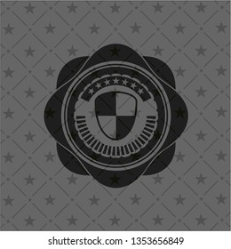 shield, safety icon inside black emblem. Vintage.