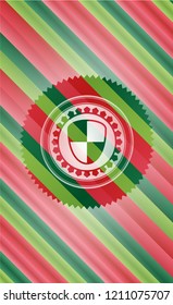 shield, safety icon inside christmas badge.