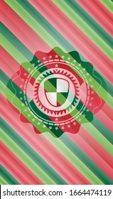 shield, safety icon inside christmas badge.