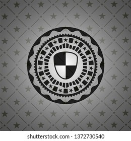 shield, safety icon inside dark emblem. Retro