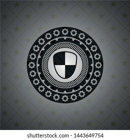 shield, safety icon inside dark emblem. Retro