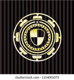 shield, safety icon inside gold emblem