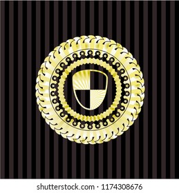 shield, safety icon inside gold badge