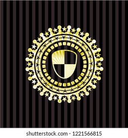 shield, safety icon inside gold shiny badge