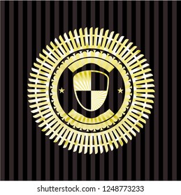 shield, safety icon inside gold emblem