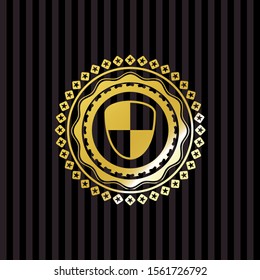 shield, safety icon inside gold emblem or badge