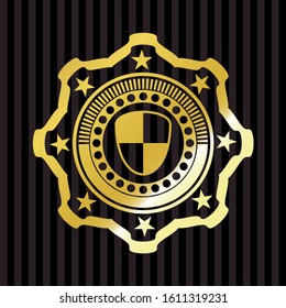 shield, safety icon inside gold badge or emblem