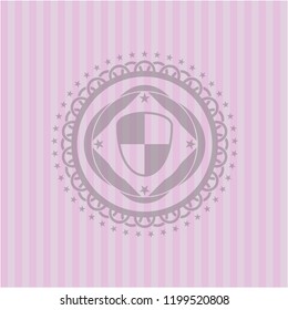 shield, safety icon inside pink emblem