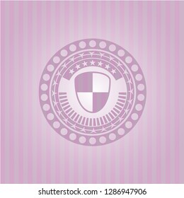 shield, safety icon inside pink emblem
