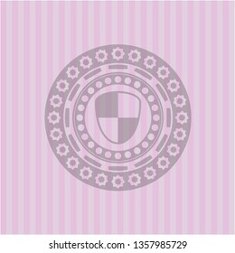 shield, safety icon inside pink emblem