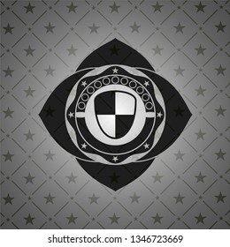 shield, safety icon inside realistic black emblem