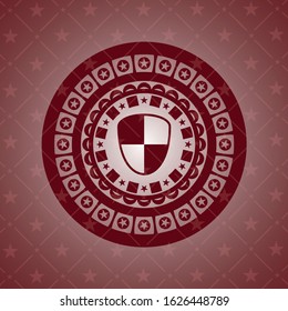 shield, safety icon inside red emblem