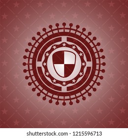 shield, safety icon inside retro red emblem