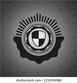 shield, safety icon inside retro style black emblem