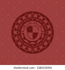 shield, safety icon inside retro red emblem