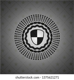 shield, safety icon inside retro style black emblem