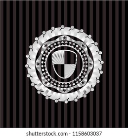 shield, safety icon inside silver shiny emblem