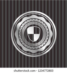 shield, safety icon inside silvery emblem