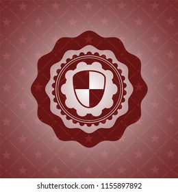 shield, safety icon inside vintage red emblem
