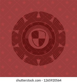 shield, safety icon inside vintage red emblem