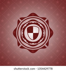 shield, safety icon inside vintage red emblem