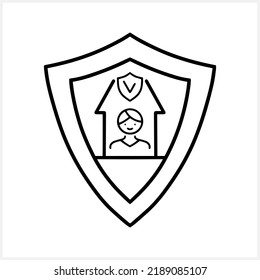 Shield safety icon isolated. People flat clp art. Vector stock illustration. EPS 10