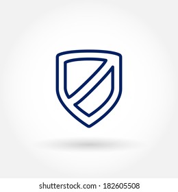 Shield safety icon. Security, communication and money concept illustration. Modern line icon design. Modern line icon design. Modern icons for mobile interface. Vector illustration. 