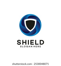 Diseño de icono de logotipo de seguridad de escudo. Símbolo abstracto de seguridad.