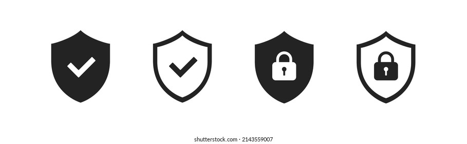 Shield, safety, privacy security vector icons. Protection icons set. EPS10