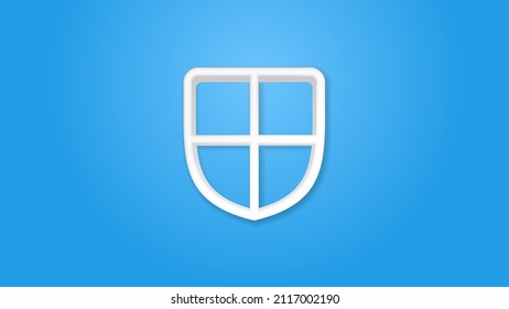 Shield, safety and protection realistic icon. 3d vector illustration. Isolated line color pictogram. Transparent shadows