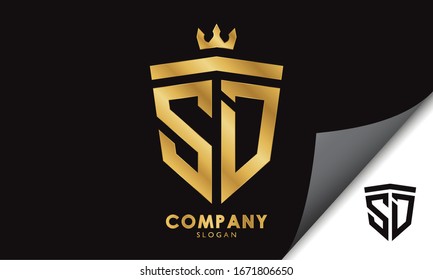 Shield SD logo sign vector