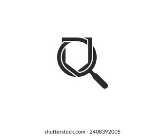Shield Search Logo Concept sign icon symbol Element Design. Magnifying Glass, Guardian, Protection, Security Logotype. Vector illustration template