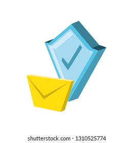 shield secure with envelope mail